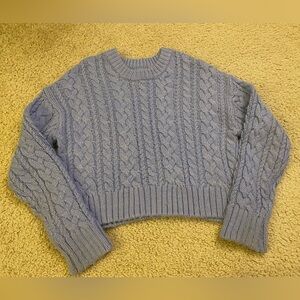 Kids Zara Cable Knit Sweater - Light Blue sz 10/12